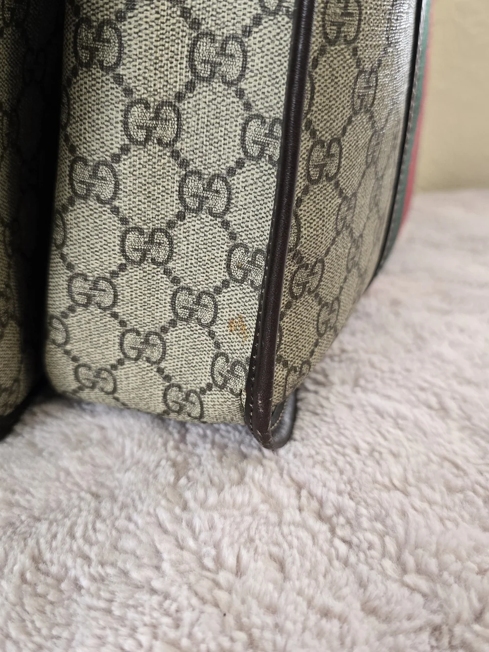 Gucci Large GG Supreme Web Flap Messenger Crossbody Bag